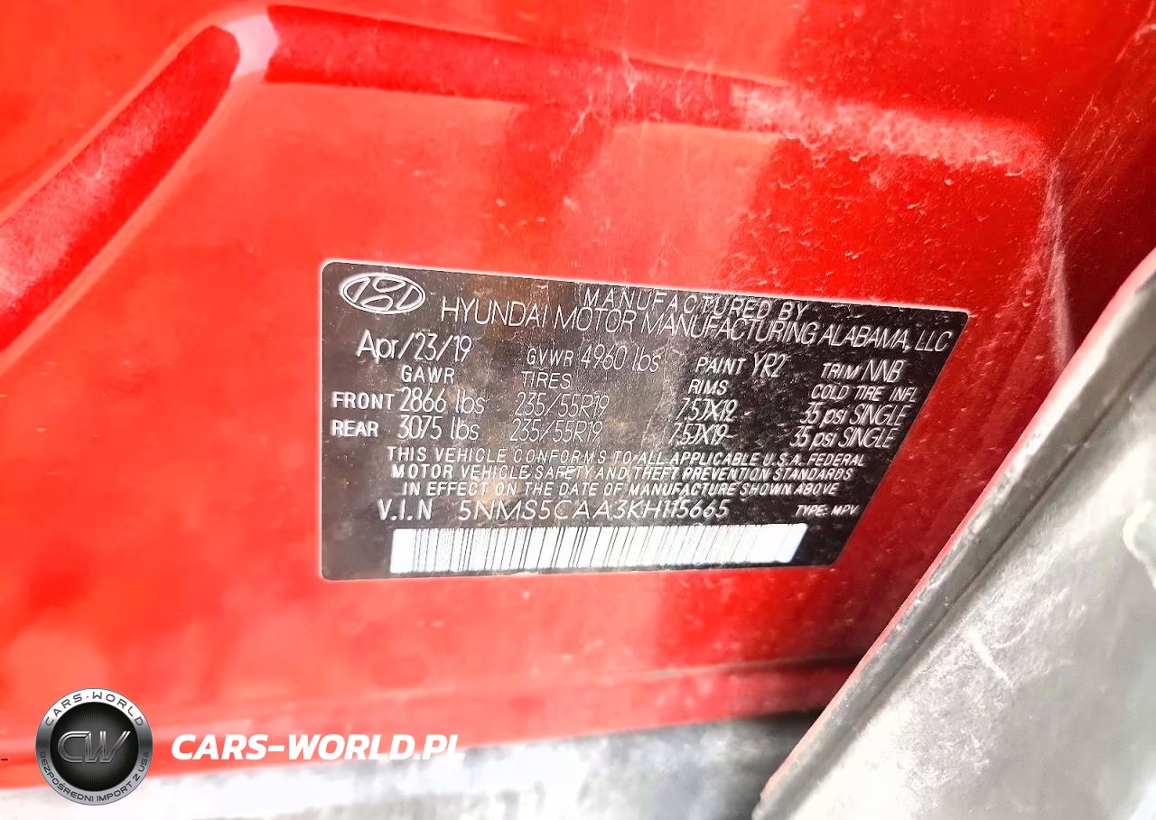2019 Hyundai Santa Fe Limited 2.0T VIN:5NMS5CAA3KH115665 - 13