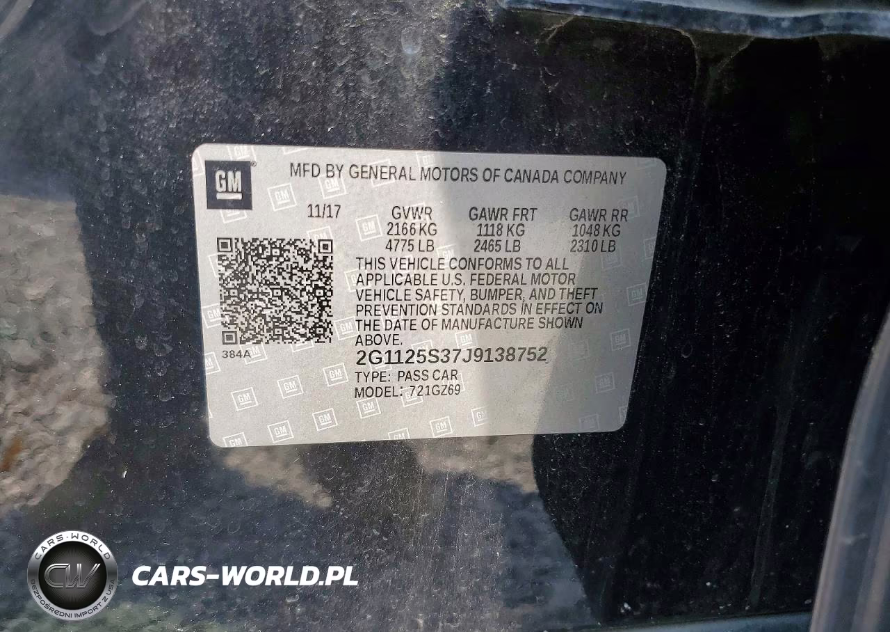 2018 Chevrolet Impala Premier VIN:2G1125S37J9138752 - 12