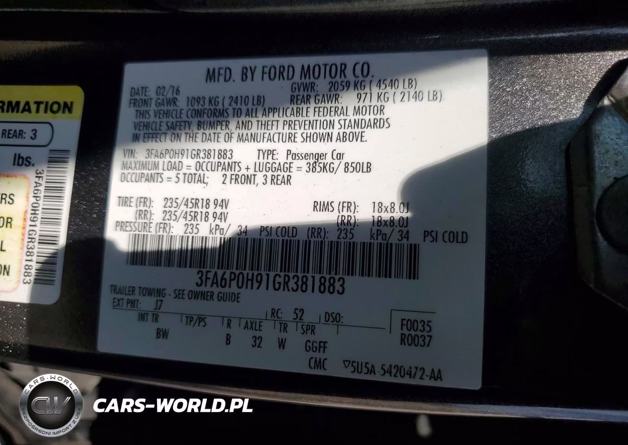 2016 Ford Fusion Se VIN:3FA6P0H91GR381883 - 12