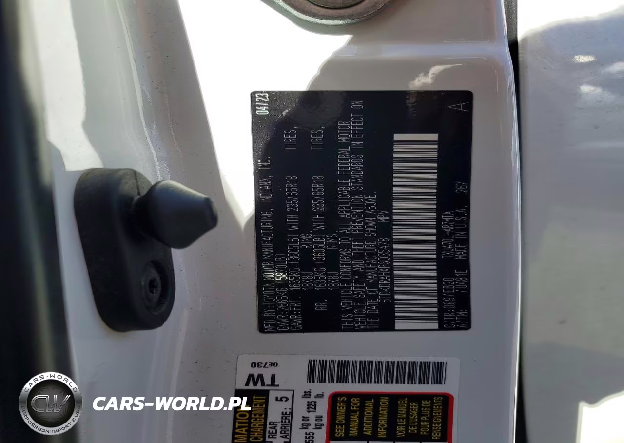 2023 Toyota Highlander Xle VIN:5TDKDRAHXPS035478 - 13