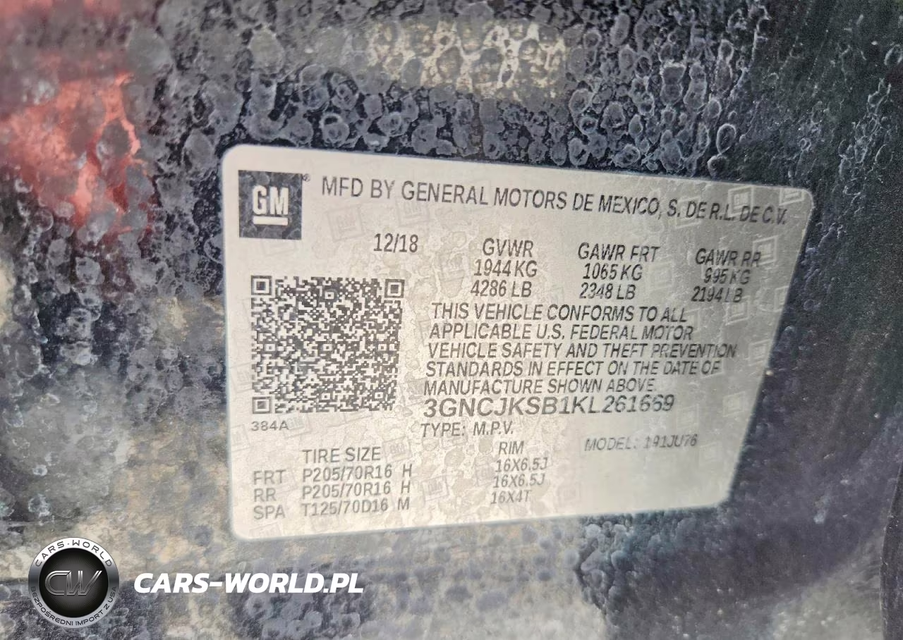 2019 Chevrolet Trax Ls VIN:3GNCJKSB1KL261669 - 13