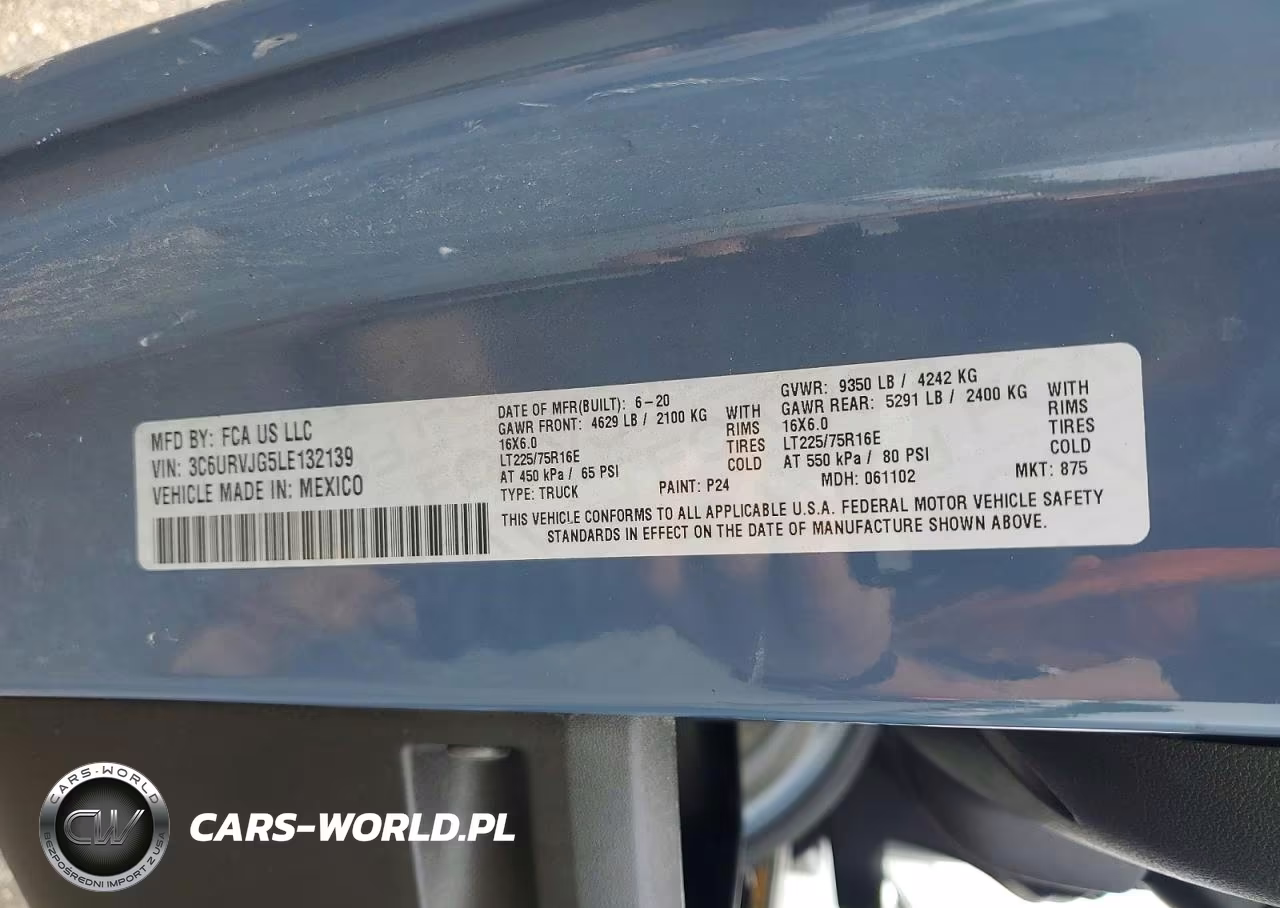 2020 Ram Promaster 3500 3500 High VIN:3C6URVJG5LE132139 - 13