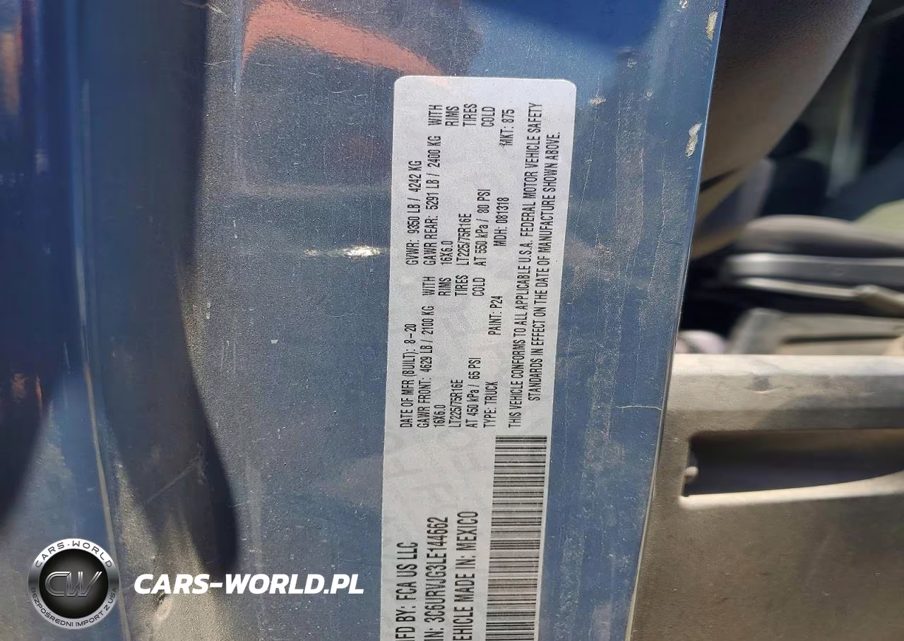 2020 Ram Promaster 3500 Delivery Van VIN:3C6URVJG3LE144662 - 13