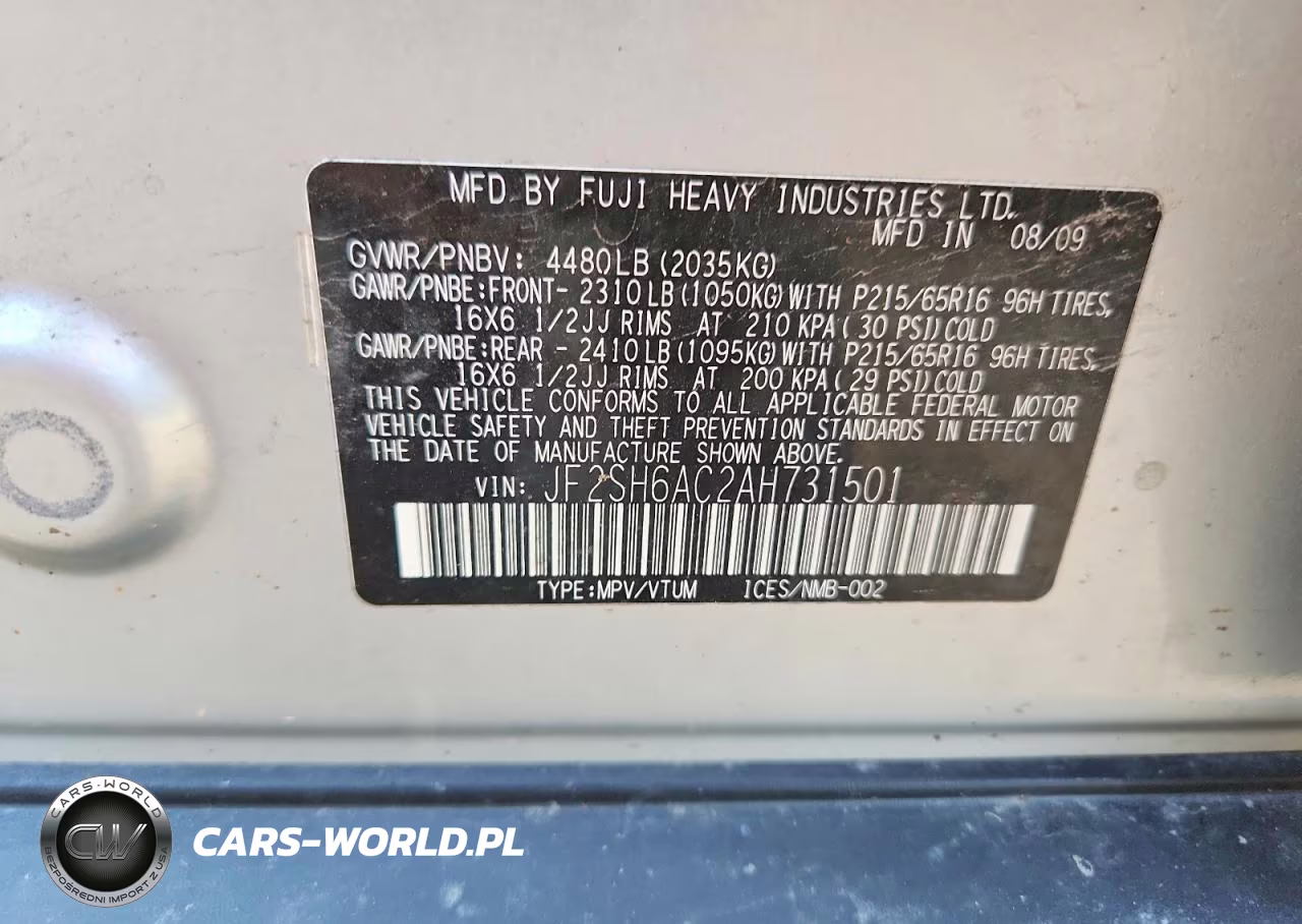 2010 Subaru Forester 2.5X VIN:JF2SH6AC2AH731501 - 13