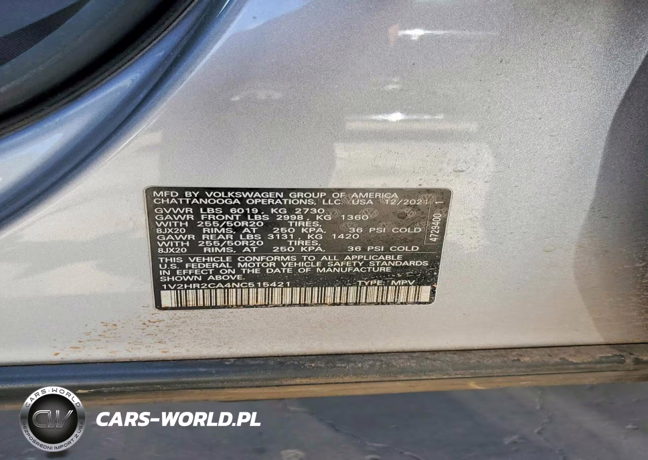 2022 Volkswagen Atlas Se VIN:1V2HR2CA4NC515421 - 13