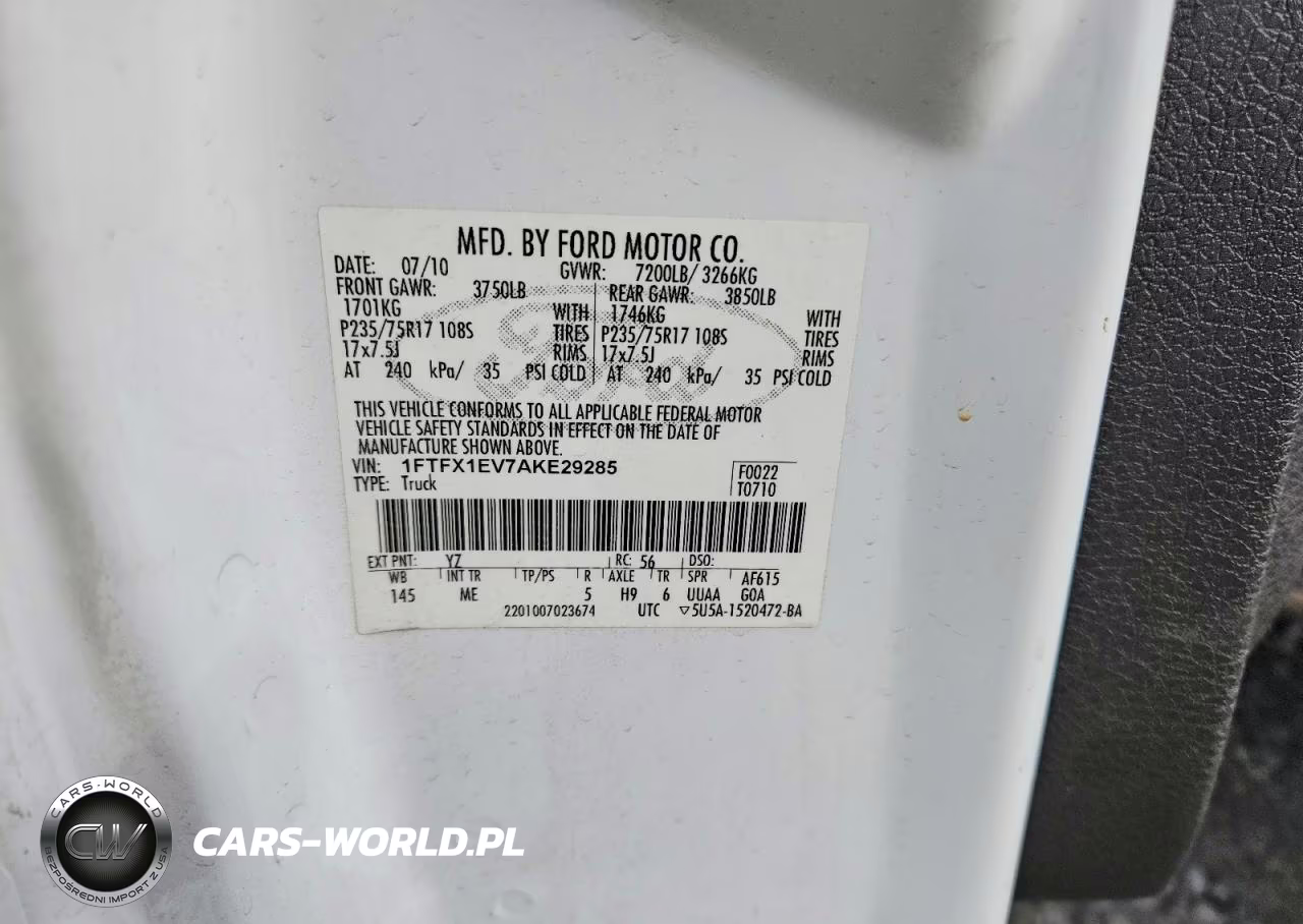 2010 Ford F150 Super Cab VIN:1FTFX1EV7AKE29285 - 12