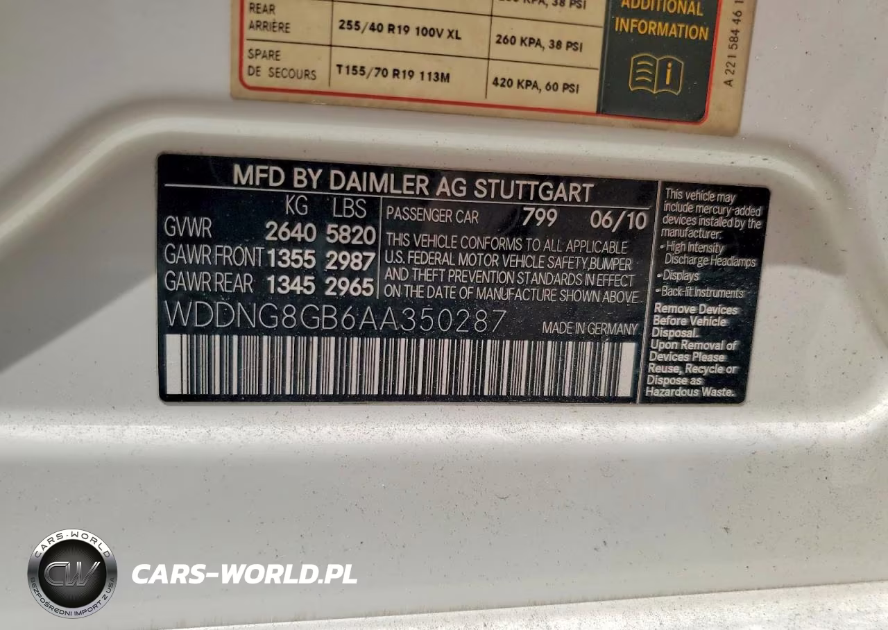 2010 Mercedes-Benz S 550 4Matic VIN:WDDNG8GB6AA350287 - 12