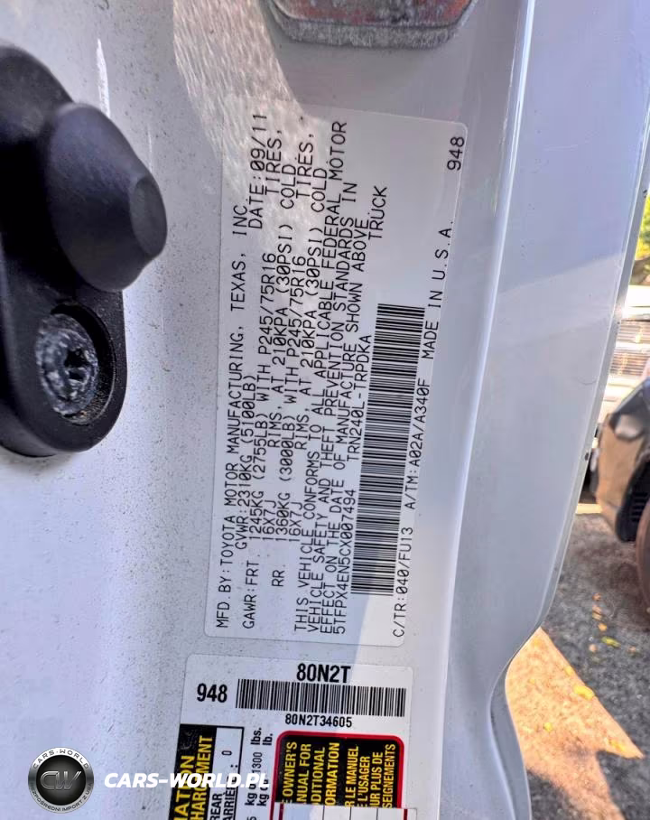 2012 Toyota Tacoma Base VIN:5TFPX4EN5CX007494 - 10