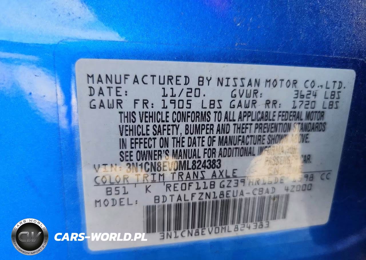 2021 Nissan Versa Sv VIN:3N1CN8EV0ML824383 - 13