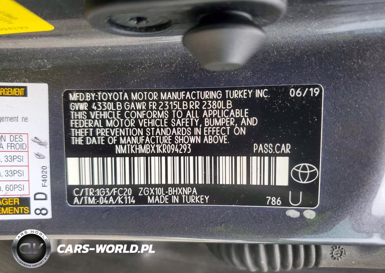 2019 Toyota C-Hr Le VIN:NMTKHMBX1KR094293 - 13