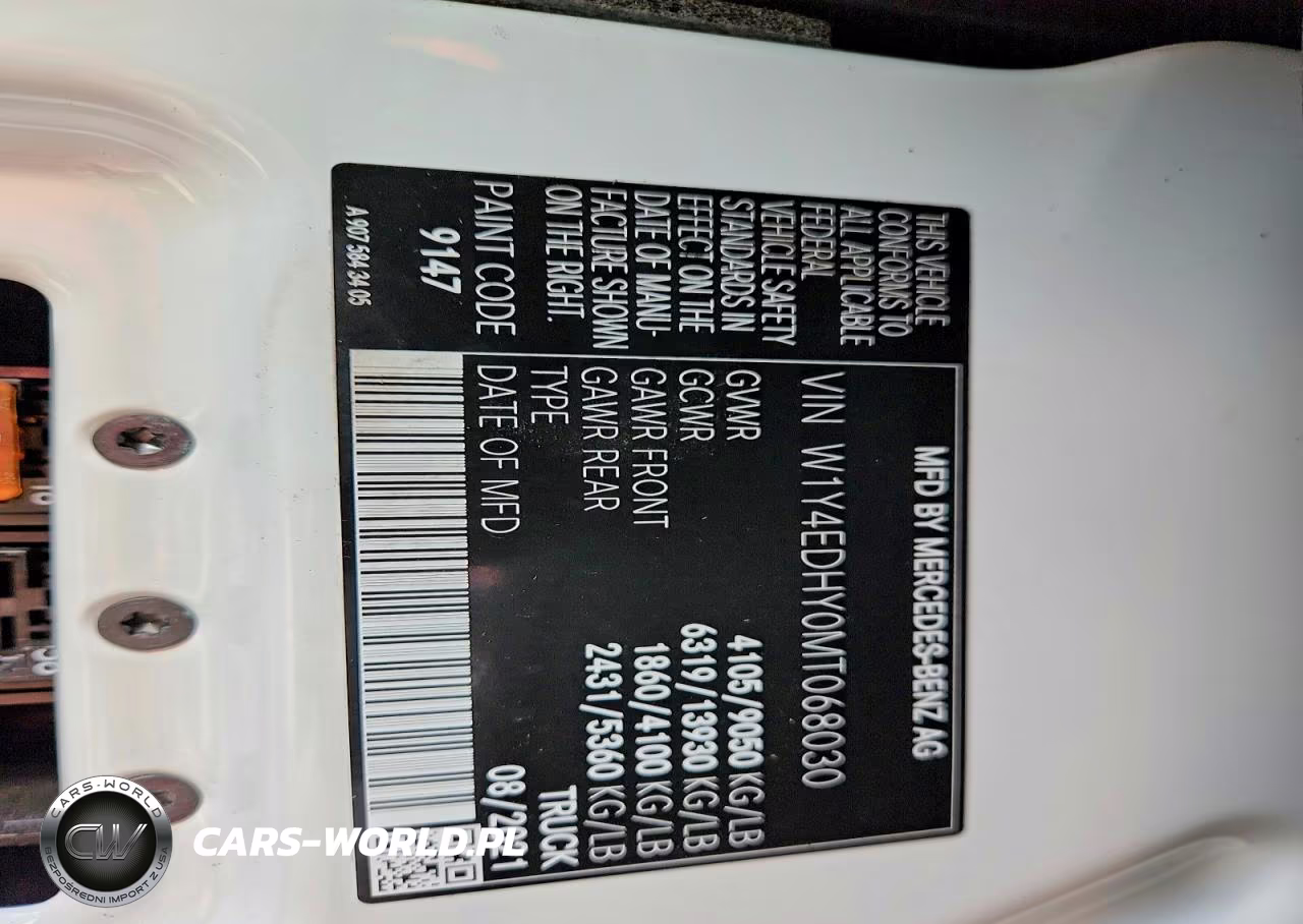 2021 Mercedes Benz Sprinter 2500 VIN:W1Y4EDHY0MT068030 - 13