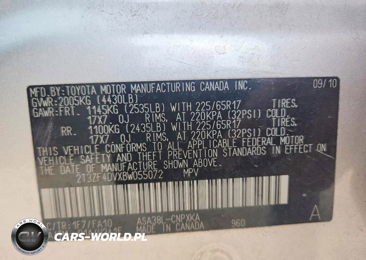 2011 Toyota Rav4 Base VIN:2T3ZF4DVXBW055072 - 13