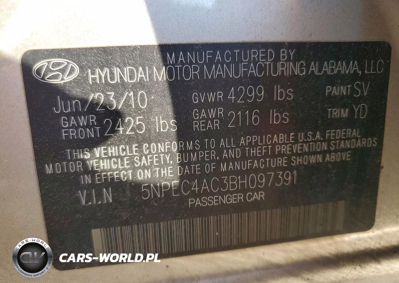 2011 Hyundai Sonata Limited VIN:5NPEC4AC3BH097391 - 12