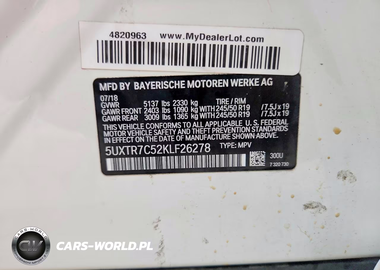 2019 BMW X3 Sdrive30I VIN:5UXTR7C52KLF26278 - 14