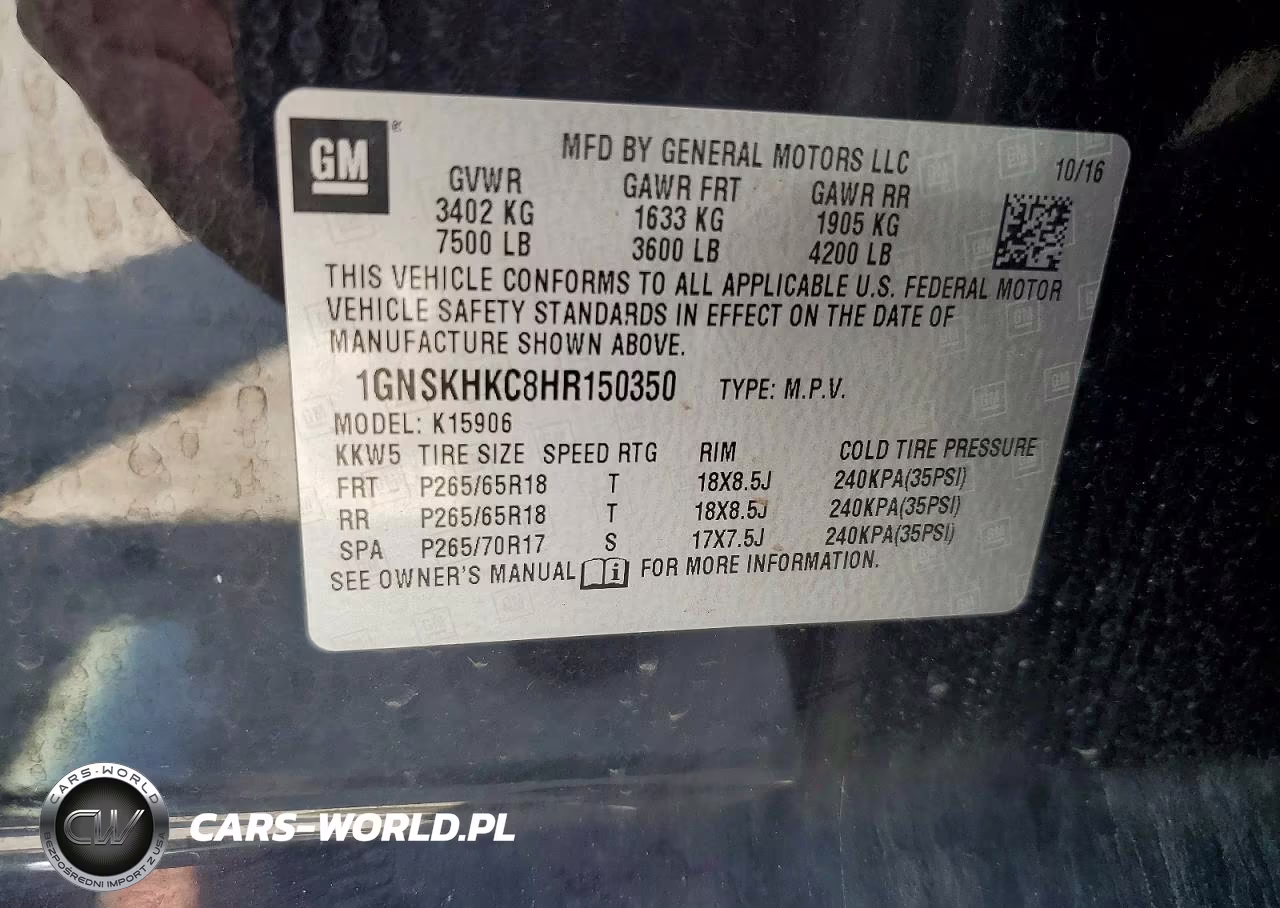 2017 Chevrolet Suburban K1500 Lt VIN:1GNSKHKC8HR150350 - 13