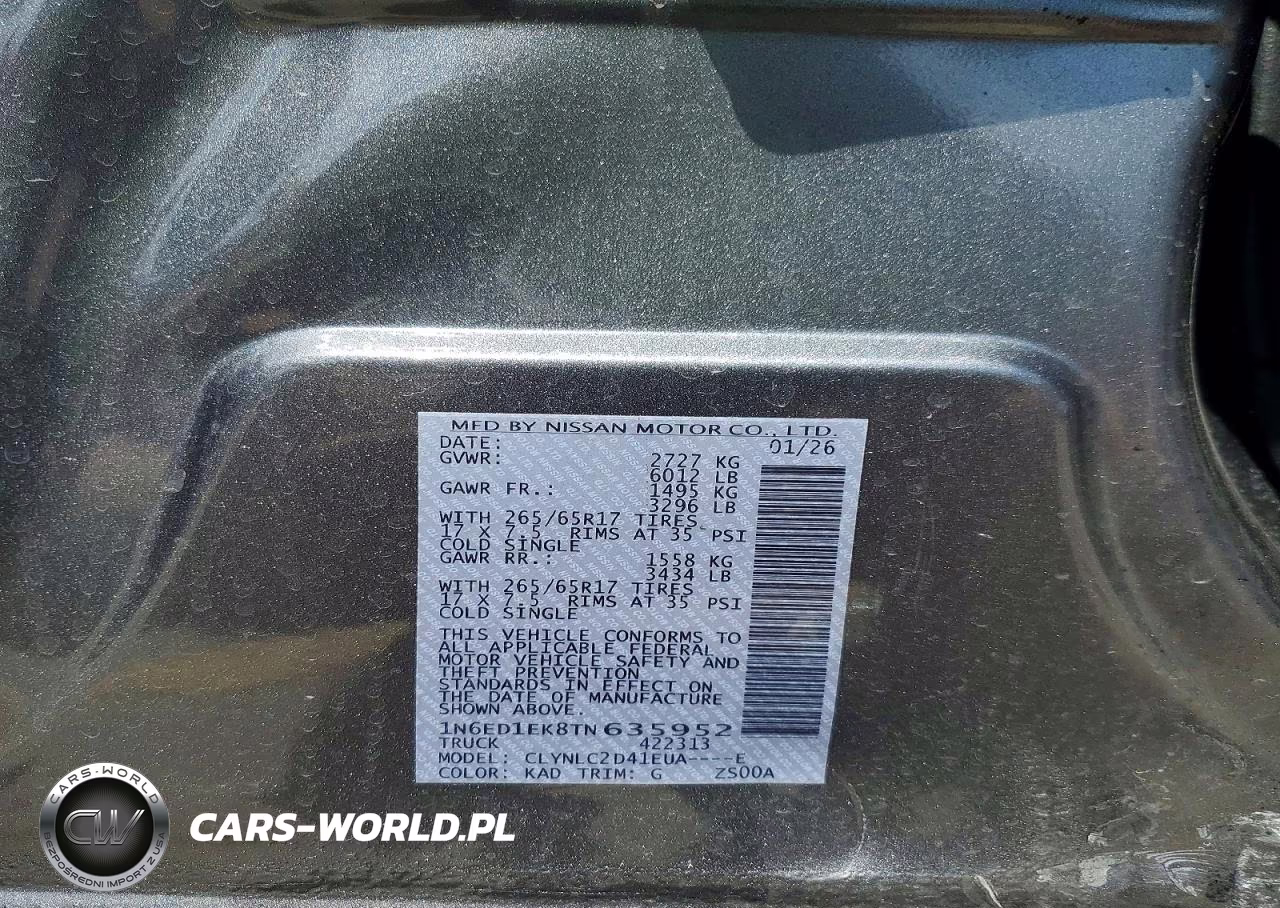 2026 Nissan Frontier Sv VIN:1N6ED1EK8TN635952 - 12