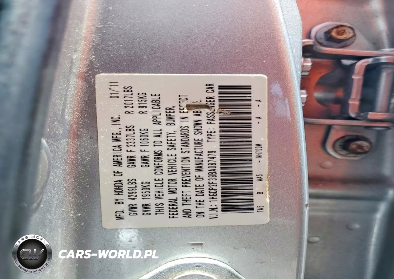 2011 Honda Accord Lx VIN:1HGCP2F39BA087479 - 13