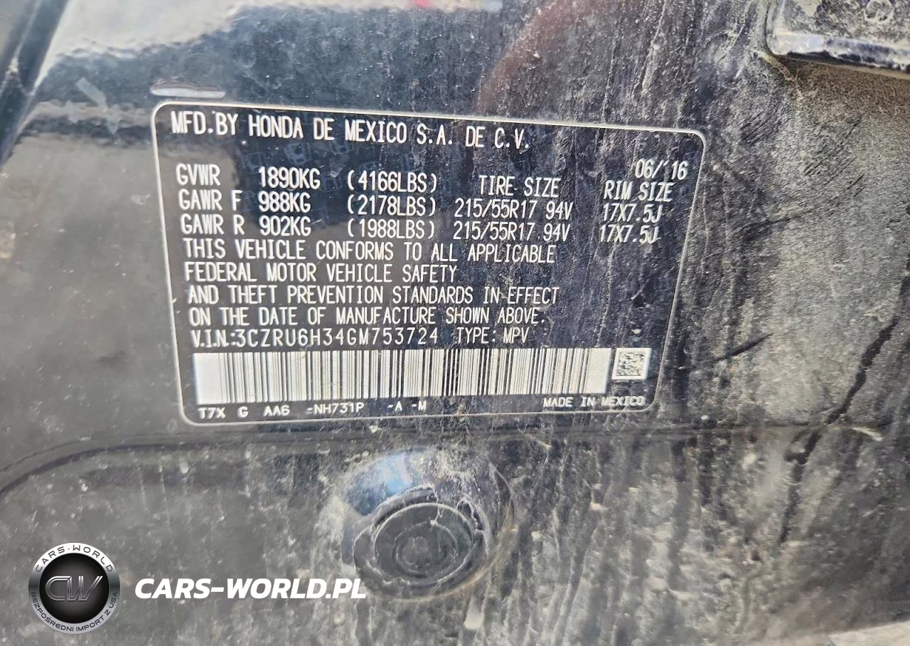 2016 Honda Hr-V Lx VIN:3CZRU6H34GM753724 - 13