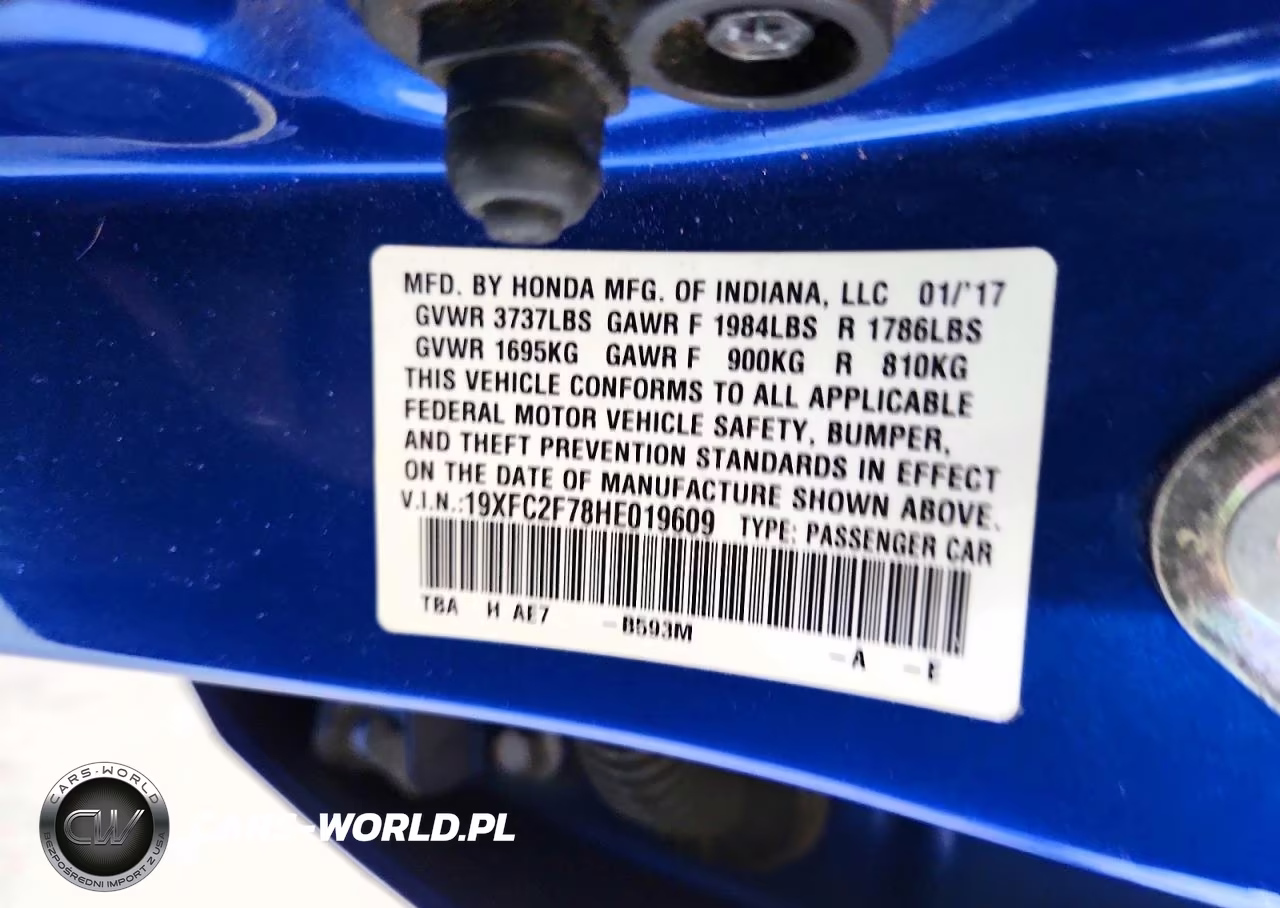 2017 Honda Civic Ex VIN:19XFC2F78HE019609 - 13