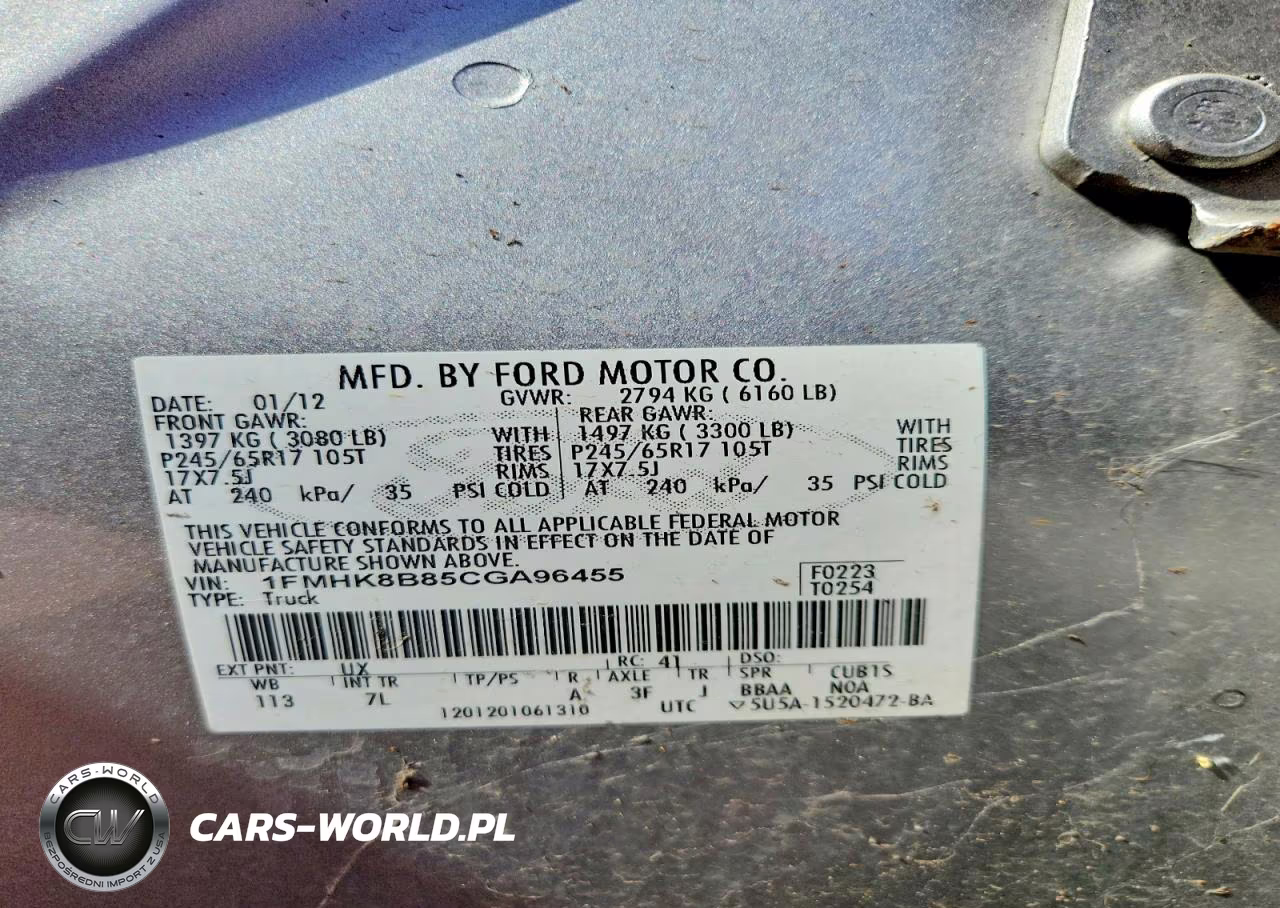 2012 Ford Explorer VIN:1FMHK8B85CGA96455 - 13