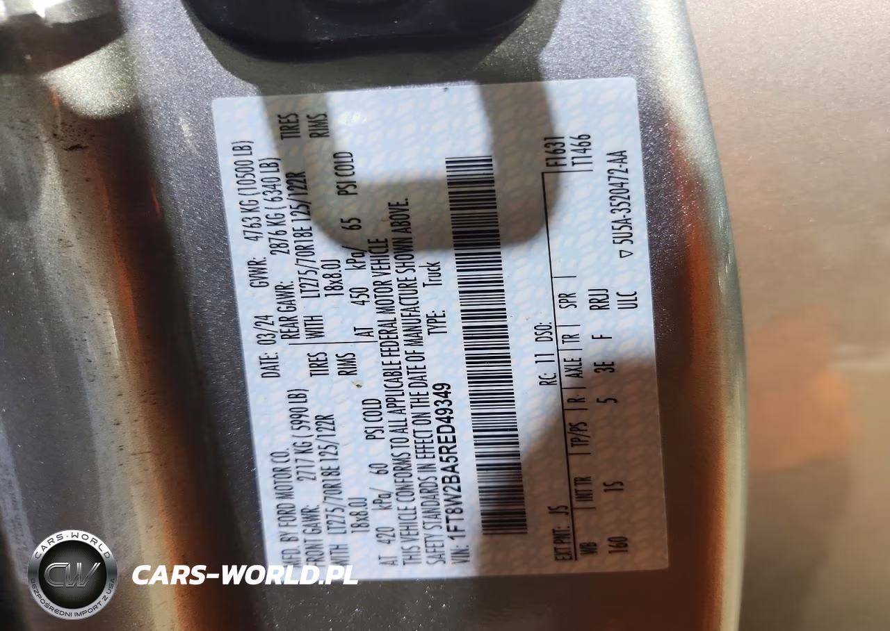 2024 Ford F250 Super Duty VIN:1FT8W2BA5RED49349 - 13
