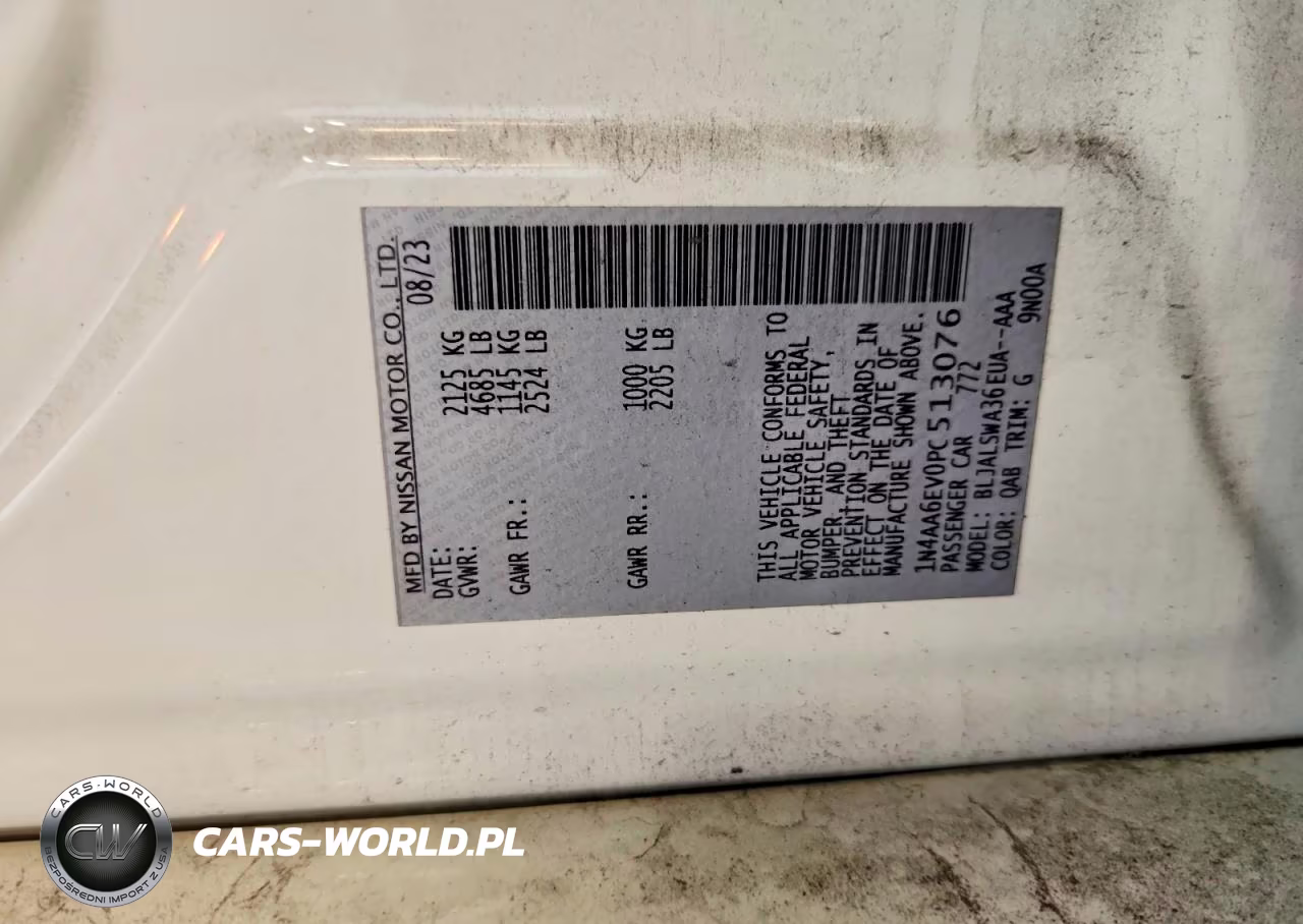 2023 Nissan Maxima Sr VIN:1N4AA6EV0PC513076 - 12