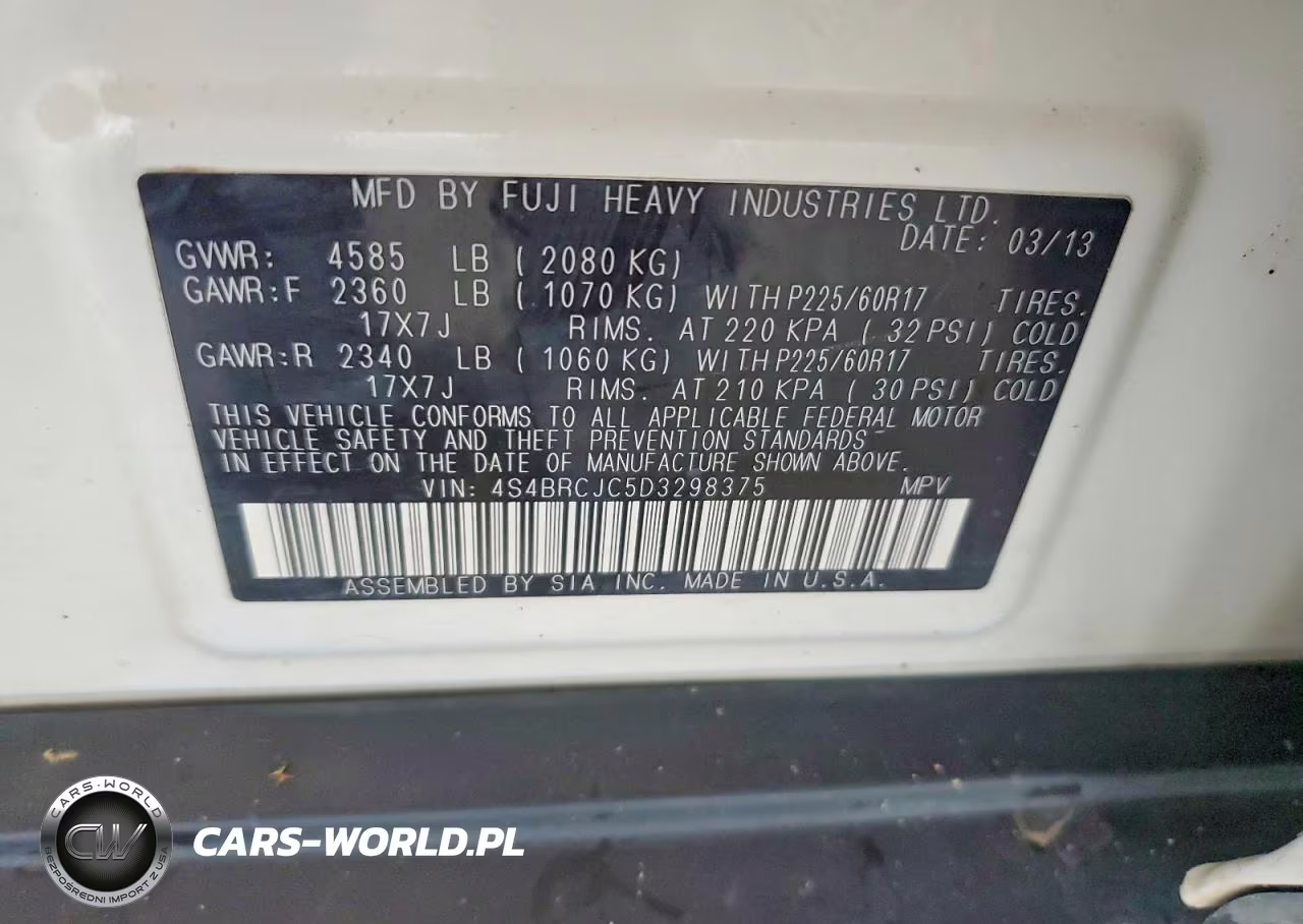 2013 Subaru Outback 2.5I Limited VIN:4S4BRCJC5D3298375 - 13