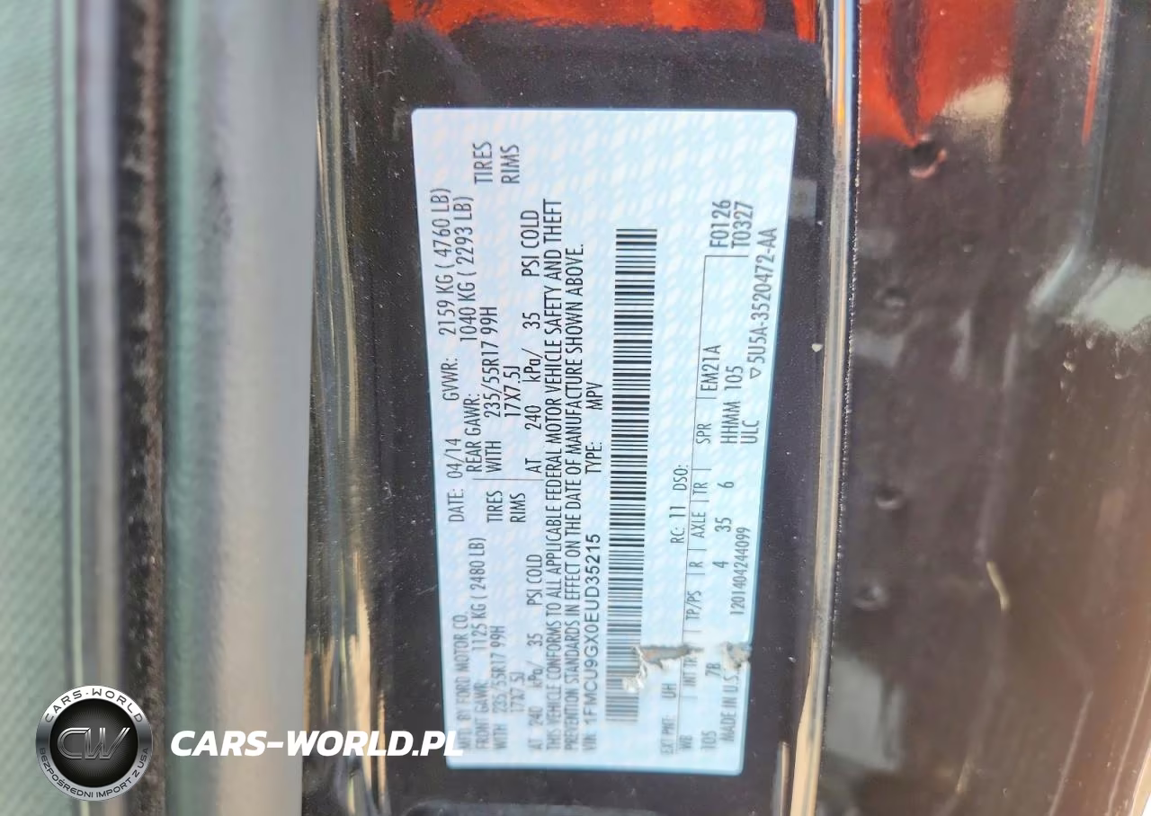 2014 Ford Escape Se VIN:1FMCU9GX0EUD35215 - 13