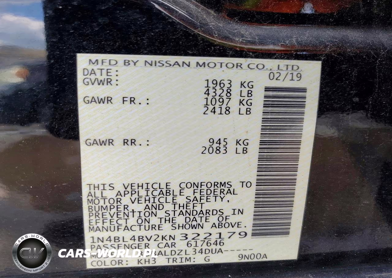 2019 Nissan Altima S VIN:1N4BL4BV2KN322179 - 13