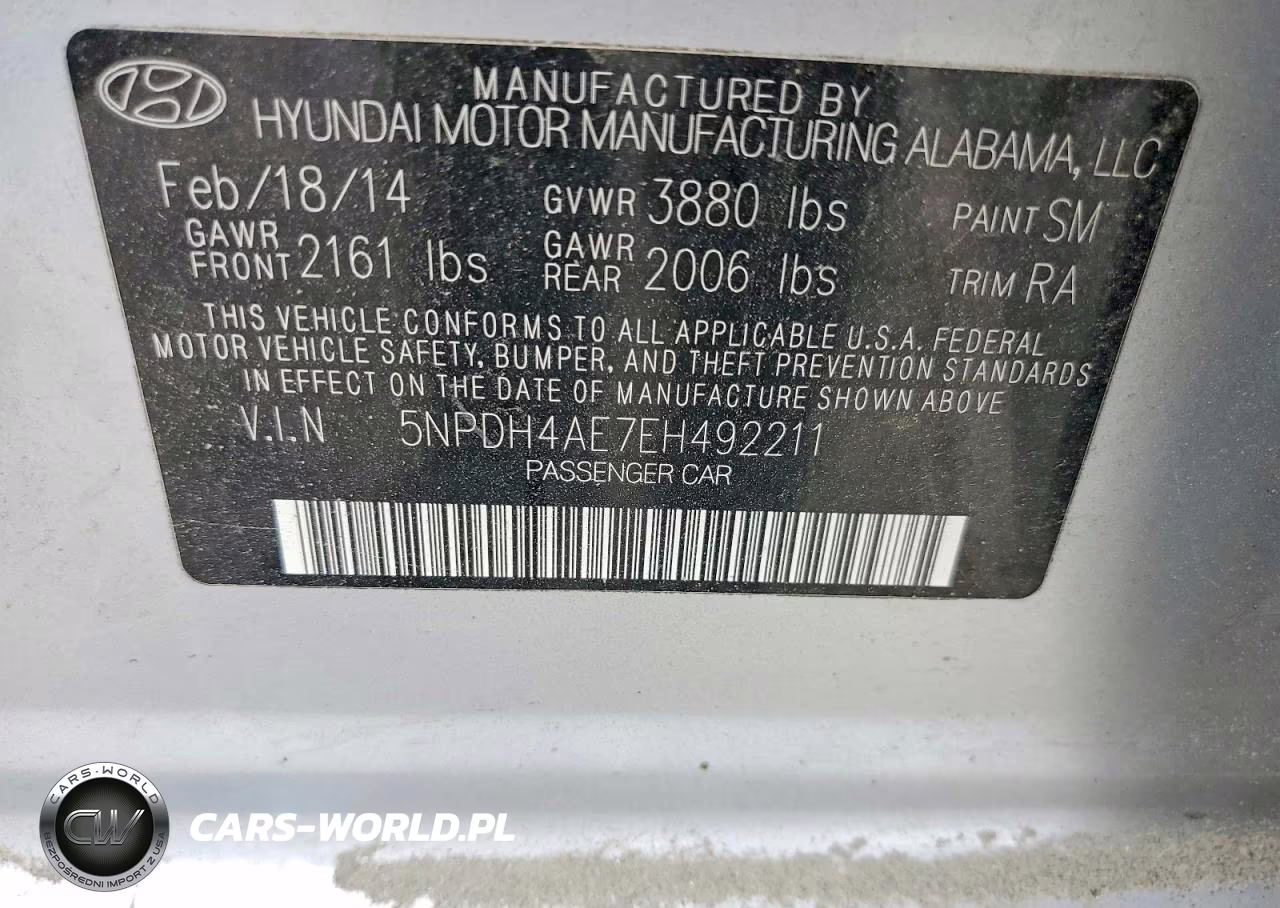 2014 Hyundai Elantra Se VIN:5NPDH4AE7EH492211 - 13