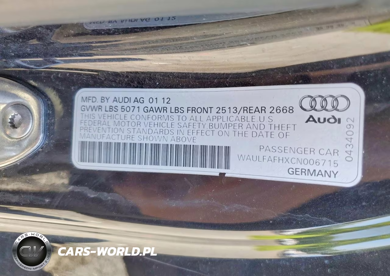 2012 Audi A5 Premium Plus VIN:WAULFAFHXCN006715 - 12