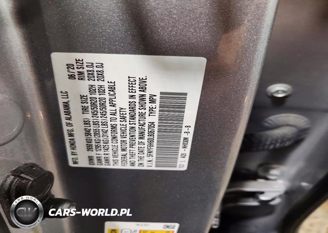 2020 Honda Pilot Touring VIN:5FNYF6H60LB067054 - 13