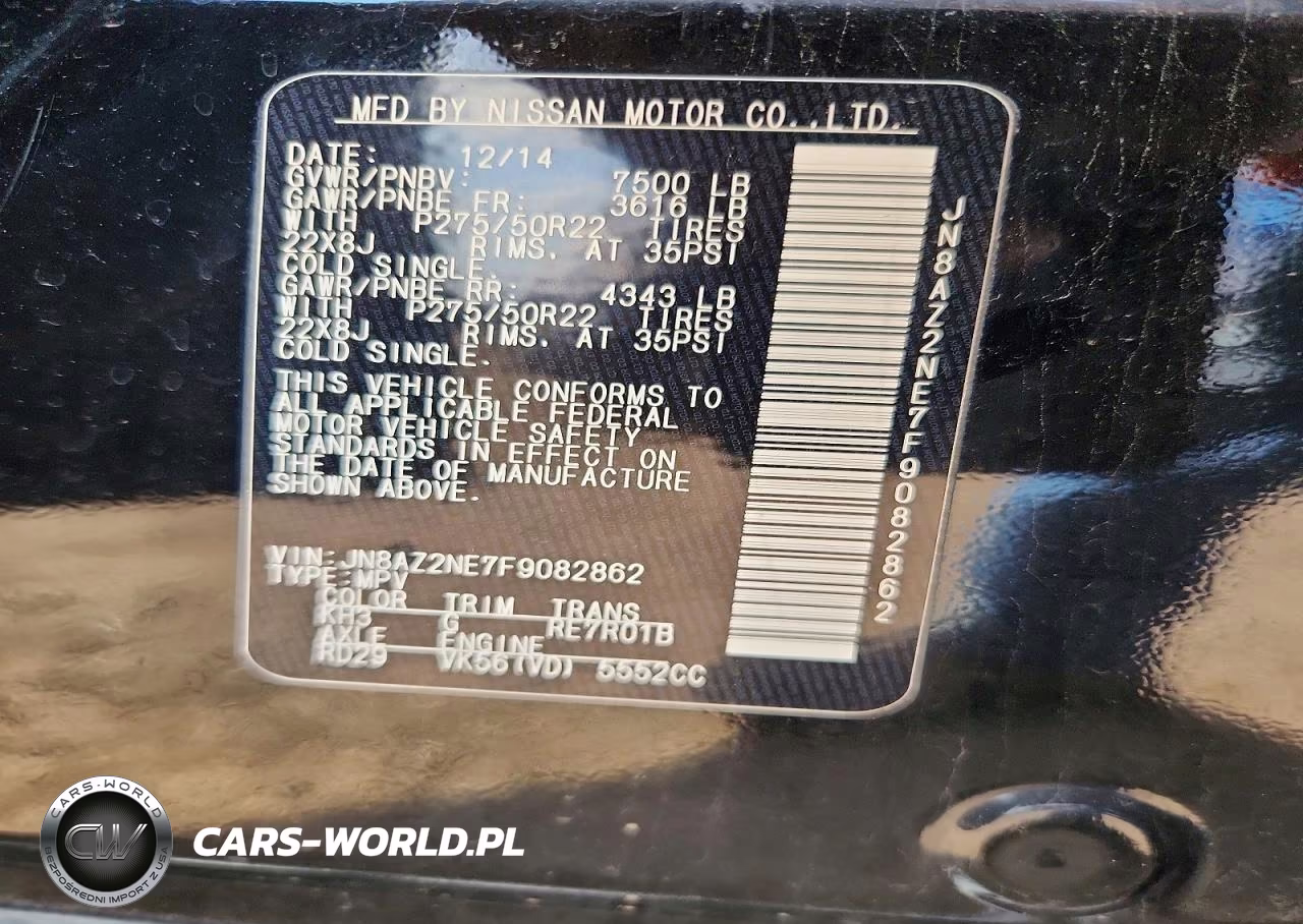 2015 Infiniti Qx80 Base VIN:JN8AZ2NE7F9082862 - 13