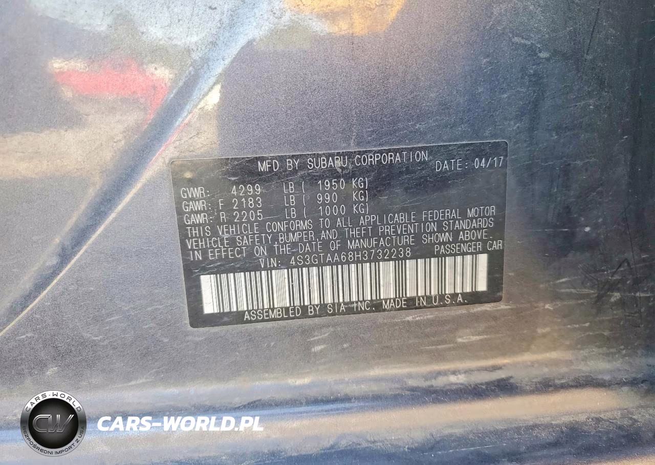 2017 Subaru Impreza VIN:4S3GTAA68H3732238 - 12
