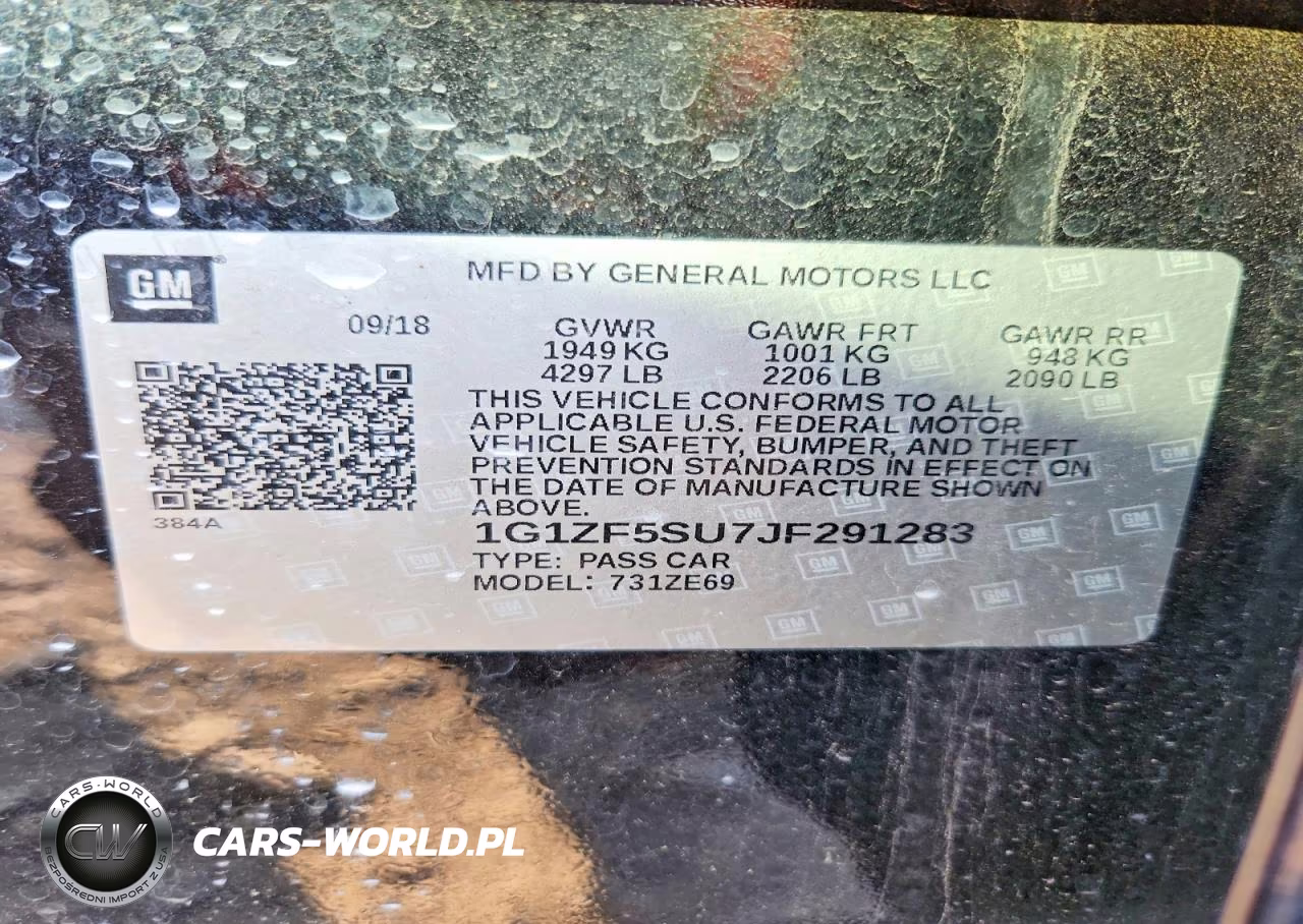 2018 Chevrolet Malibu Hybrid VIN:1G1ZF5SU7JF291283 - 12