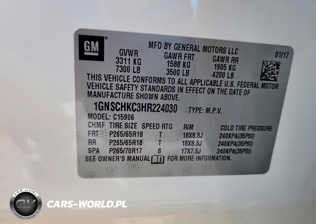 2017 Chevrolet Suburban C1500 Lt VIN:1GNSCHKC3HR224030 - 13