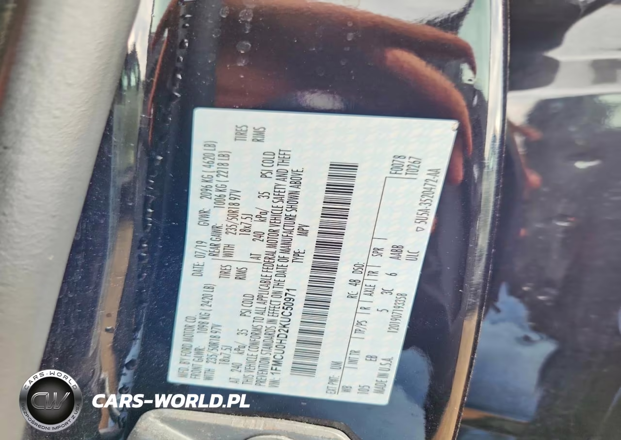 2019 Ford Escape Sel VIN:1FMCU0HD2KUC50971 - 13