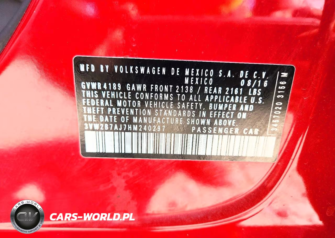 2017 Volkswagen Jetta S VIN:3VW2B7AJ7HM240297 - 13