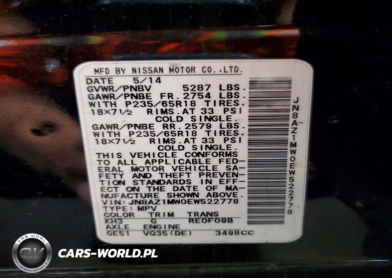2014 Nissan Murano S VIN:JN8AZ1MW0EW522778 - 13