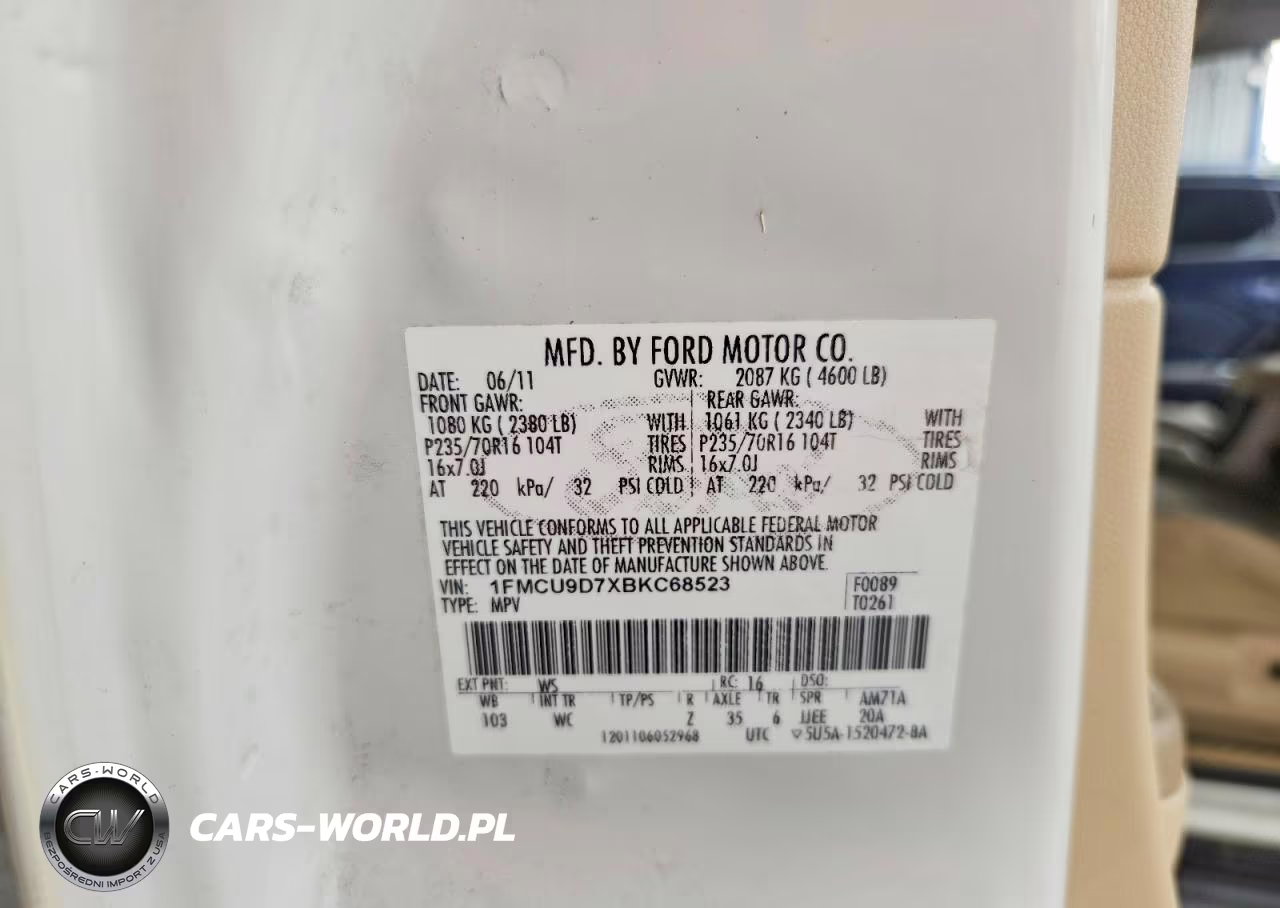 2011 Ford Escape Xlt VIN:1FMCU9D7XBKC68523 - 13