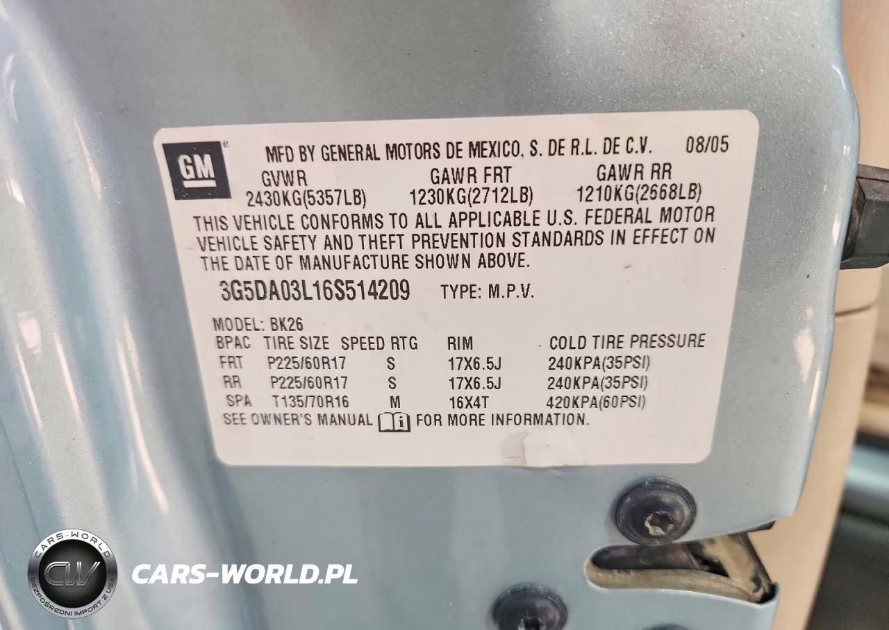 2006 Buick Rendezvous Cx VIN:3G5DA03L16S514209 - 13