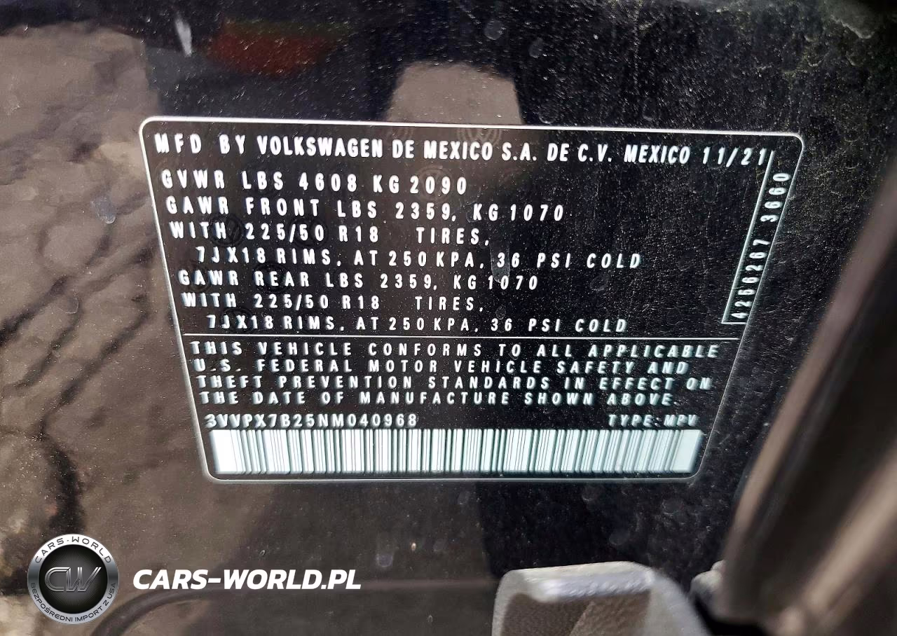2022 Volkswagen Taos Se Iq Drive VIN:3VVPX7B25NM040968 - 14