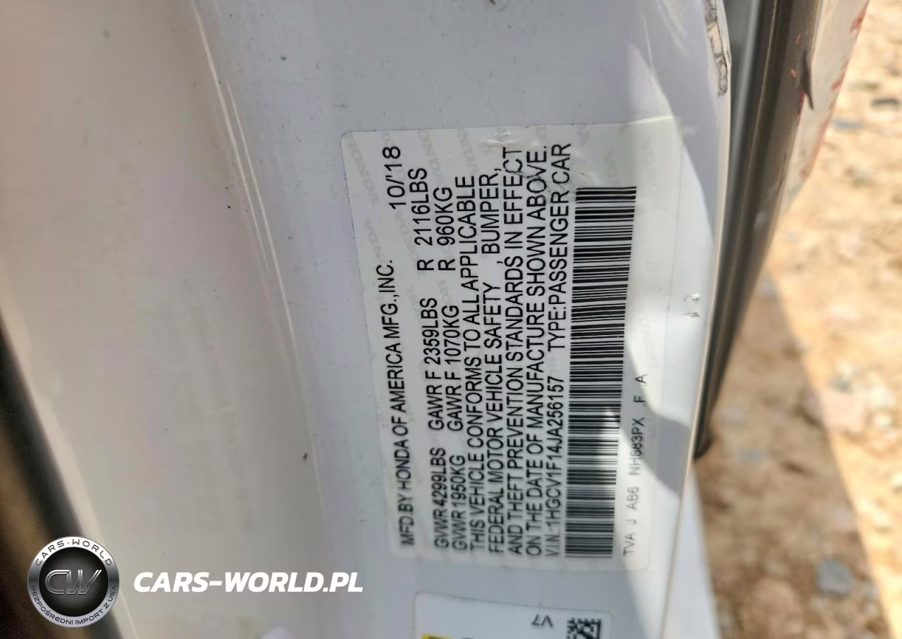 2018 Honda Accord Lx VIN:1HGCV1F14JA256157 - 13