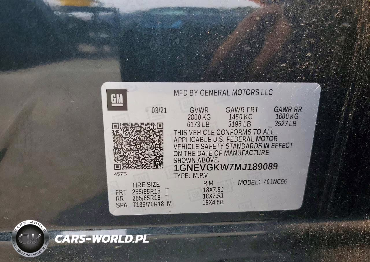 2021 Chevrolet Traverse Lt VIN:1GNEVGKW7MJ189089 - 14