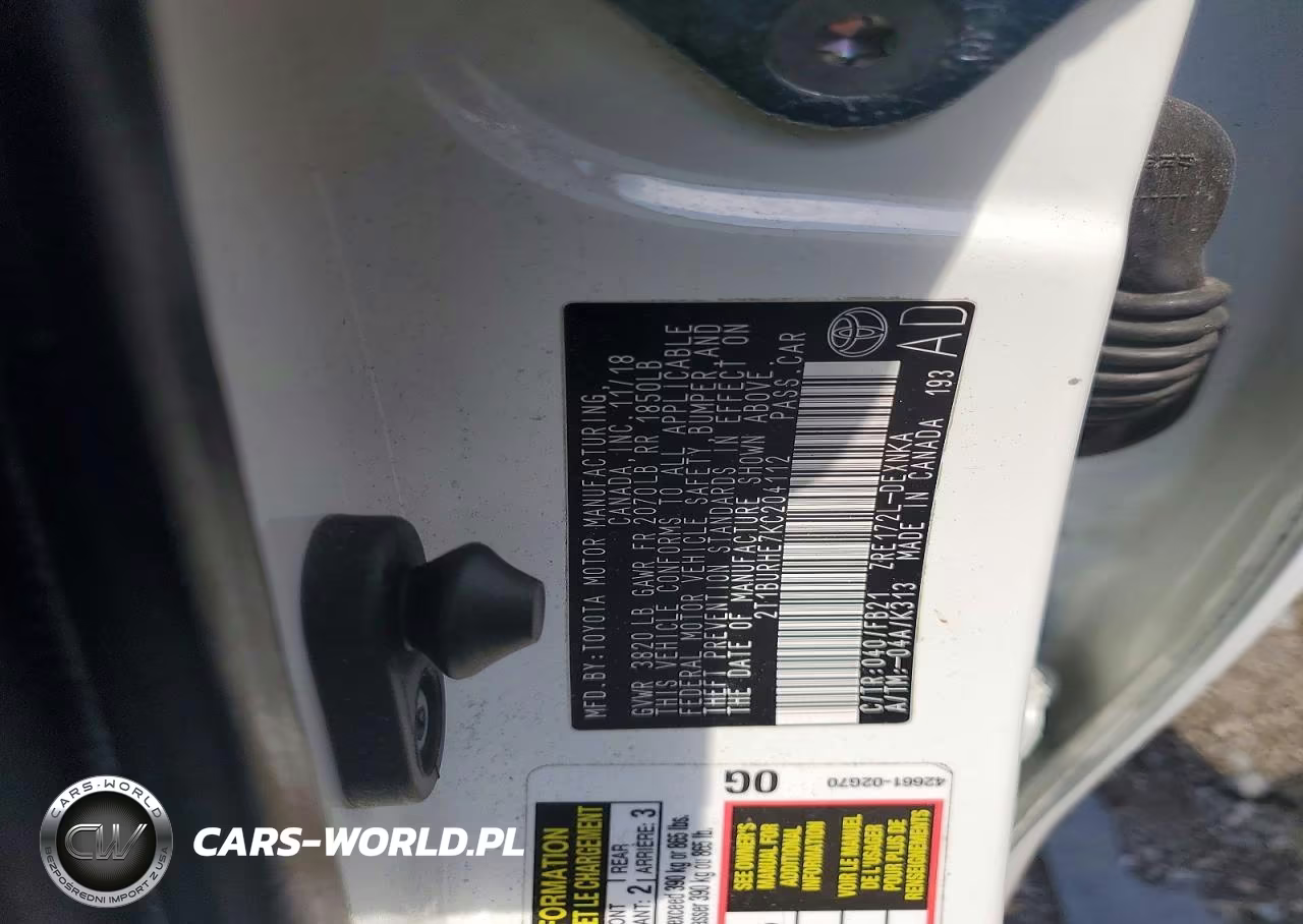 2019 Toyota Corolla Le VIN:2T1BURHE7KC204112 - 12