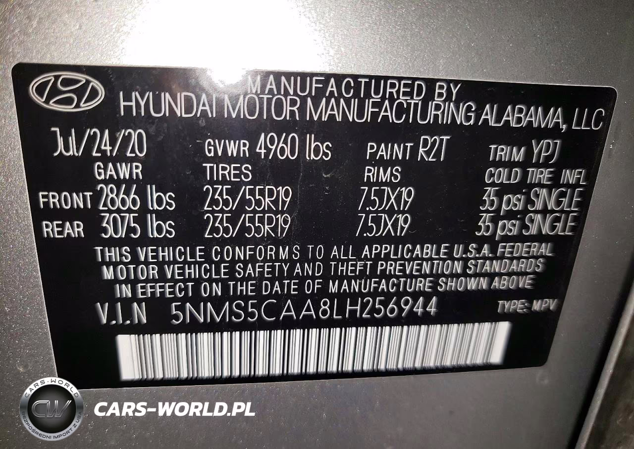 2020 Hyundai Santa Fe Limited 2.0T VIN:5NMS5CAA8LH256944 - 13