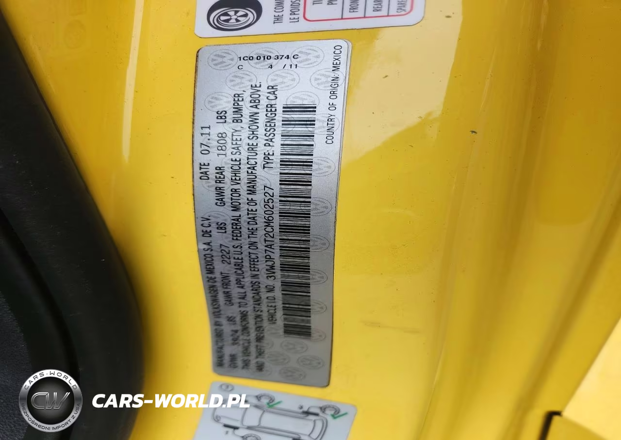 2012 Volkswagen Beetle VIN:3VWJP7AT2CM602527 - 12