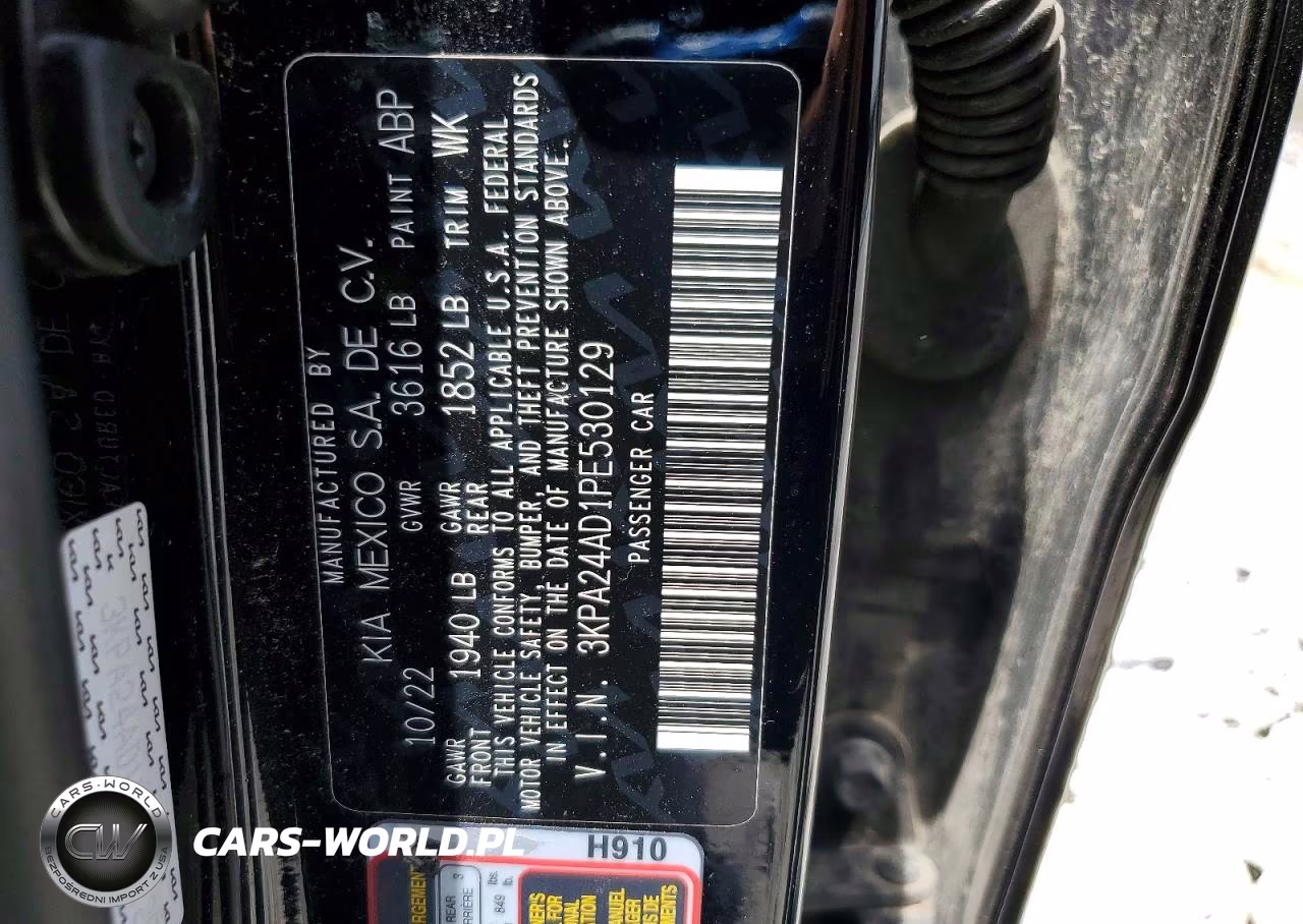 2023 Kia Rio Lx VIN:3KPA24AD1PE530129 - 12