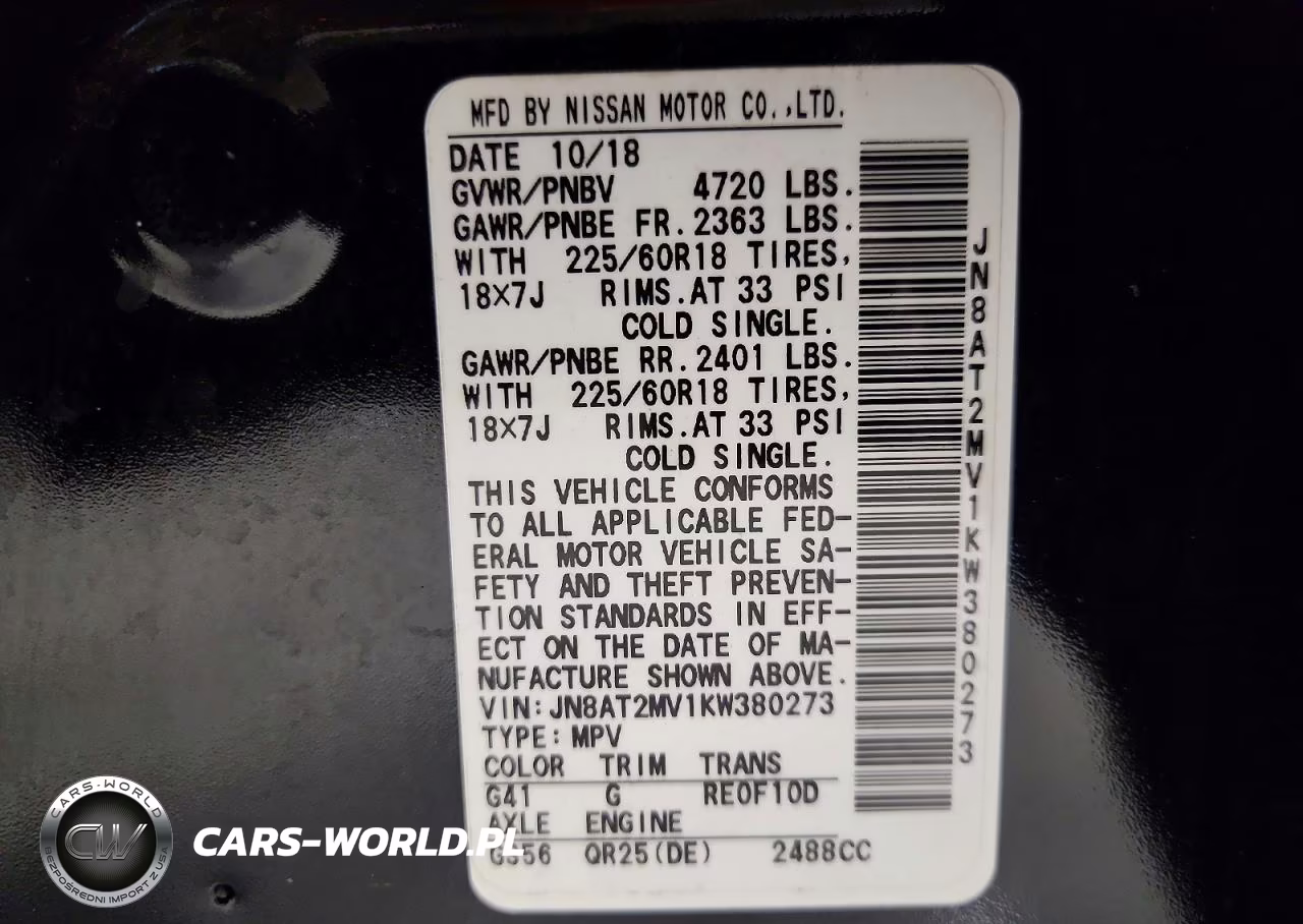 2019 Nissan Rogue Sv VIN:JN8AT2MV1KW380273 - 13