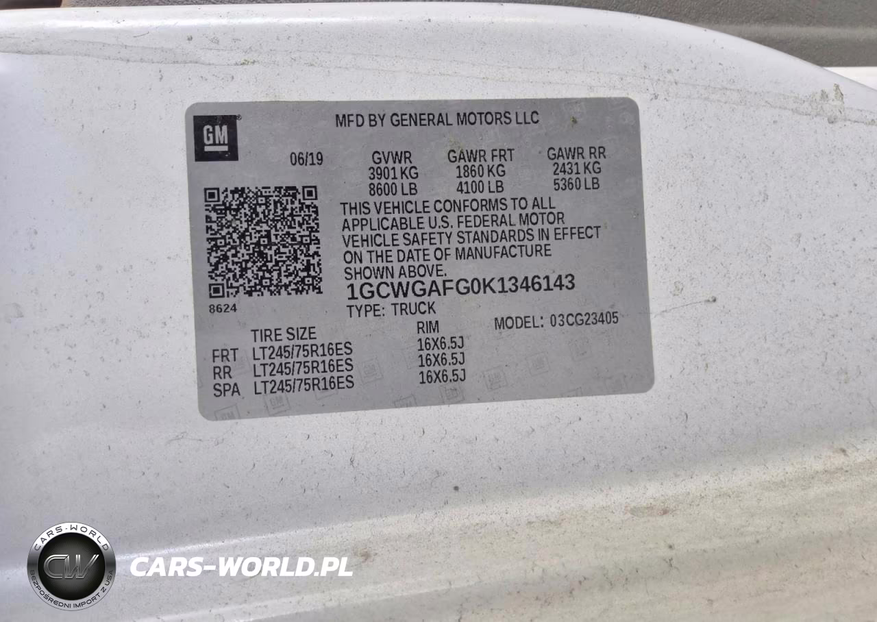 2019 Chevrolet Express G2500 VIN:1GCWGAFG0K1346143 - 13